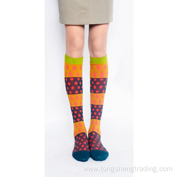 Knee high colorful drop shape spring girl's socks